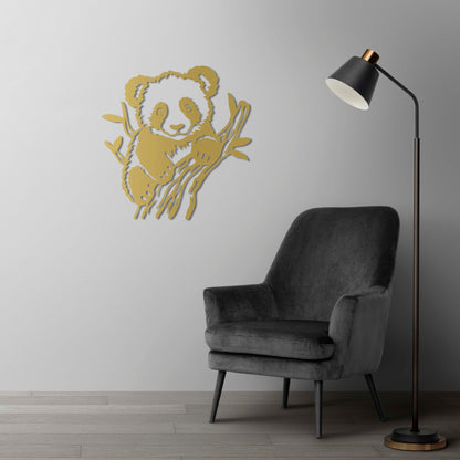 Cheerful Companion: Panda Metal Painting