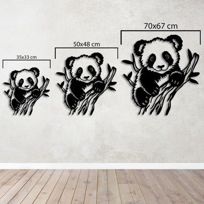 Cheerful Companion: Panda Metal Painting