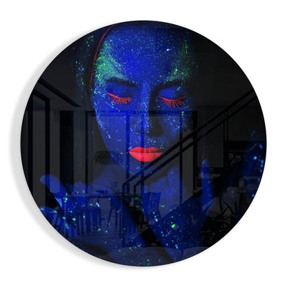 Neon Kadın Cam Tablo
