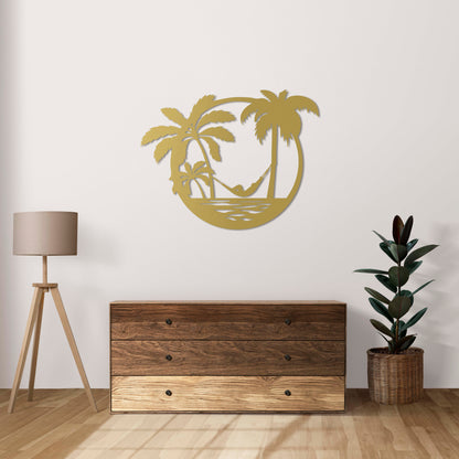 Metal Painting Among the Palm Trees