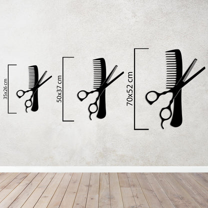 Cut &amp; Comb – Barbershop Themed Metal Sign