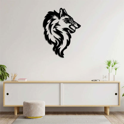 Howling Wolf Metal Painting