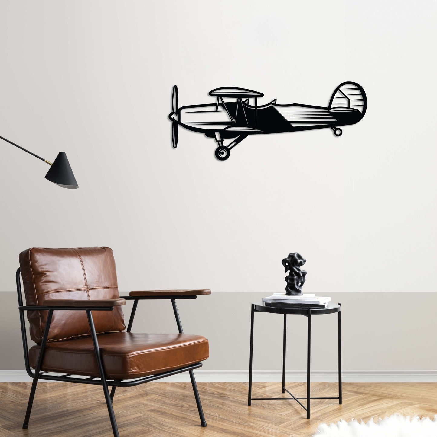 Retro Propeller Airplane – Metal Painting