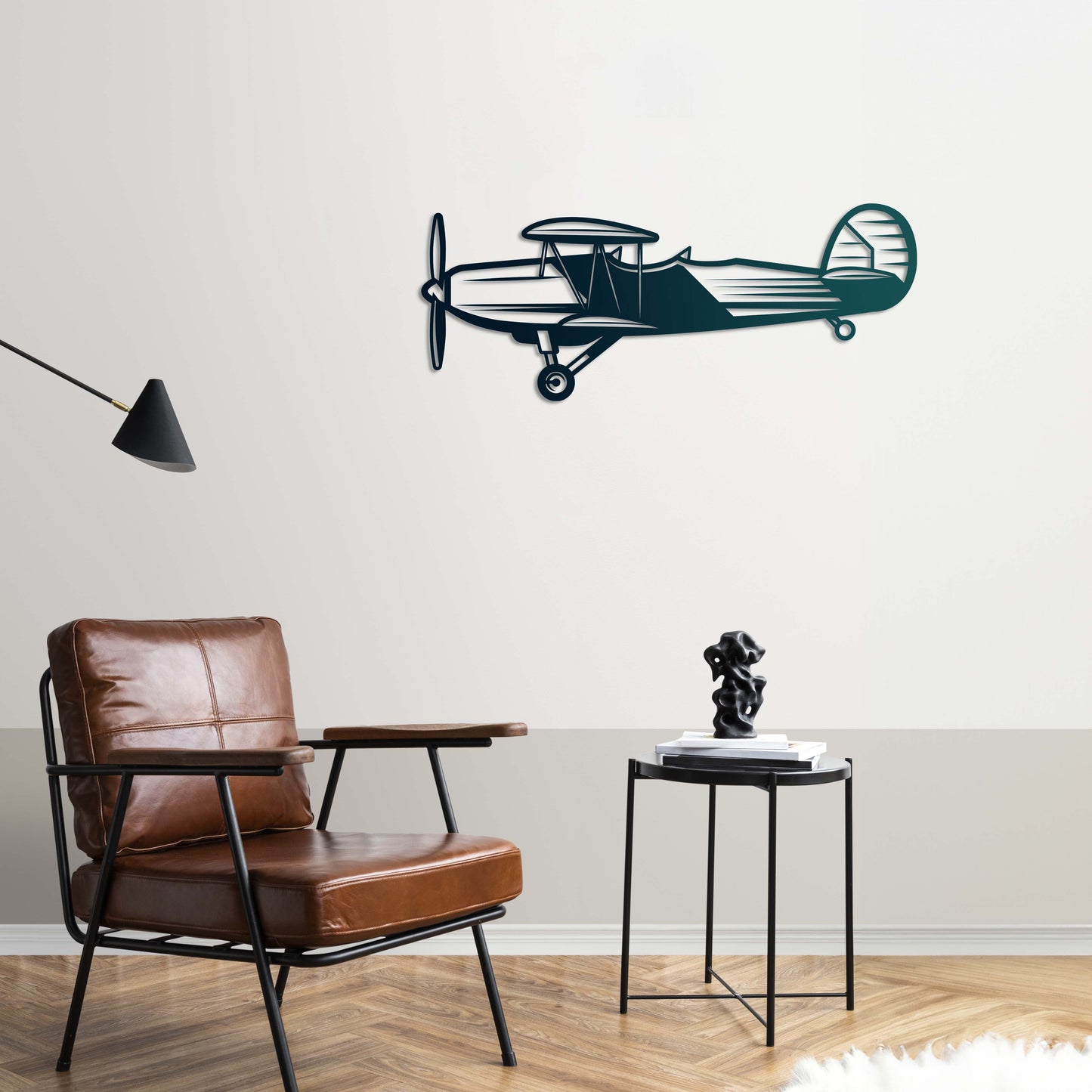 Retro Propeller Airplane – Metal Painting