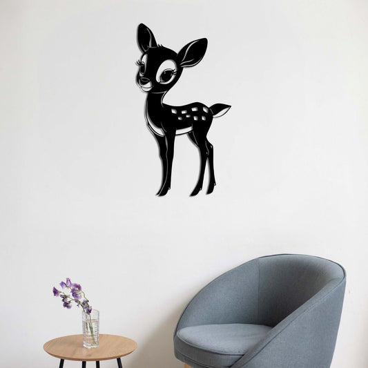 Cute Baby Deer Metal Sign