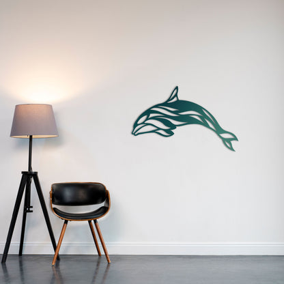 Elegant Dolphin Metal Painting