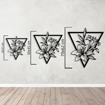 Geometrik Zambak Metal Tablo