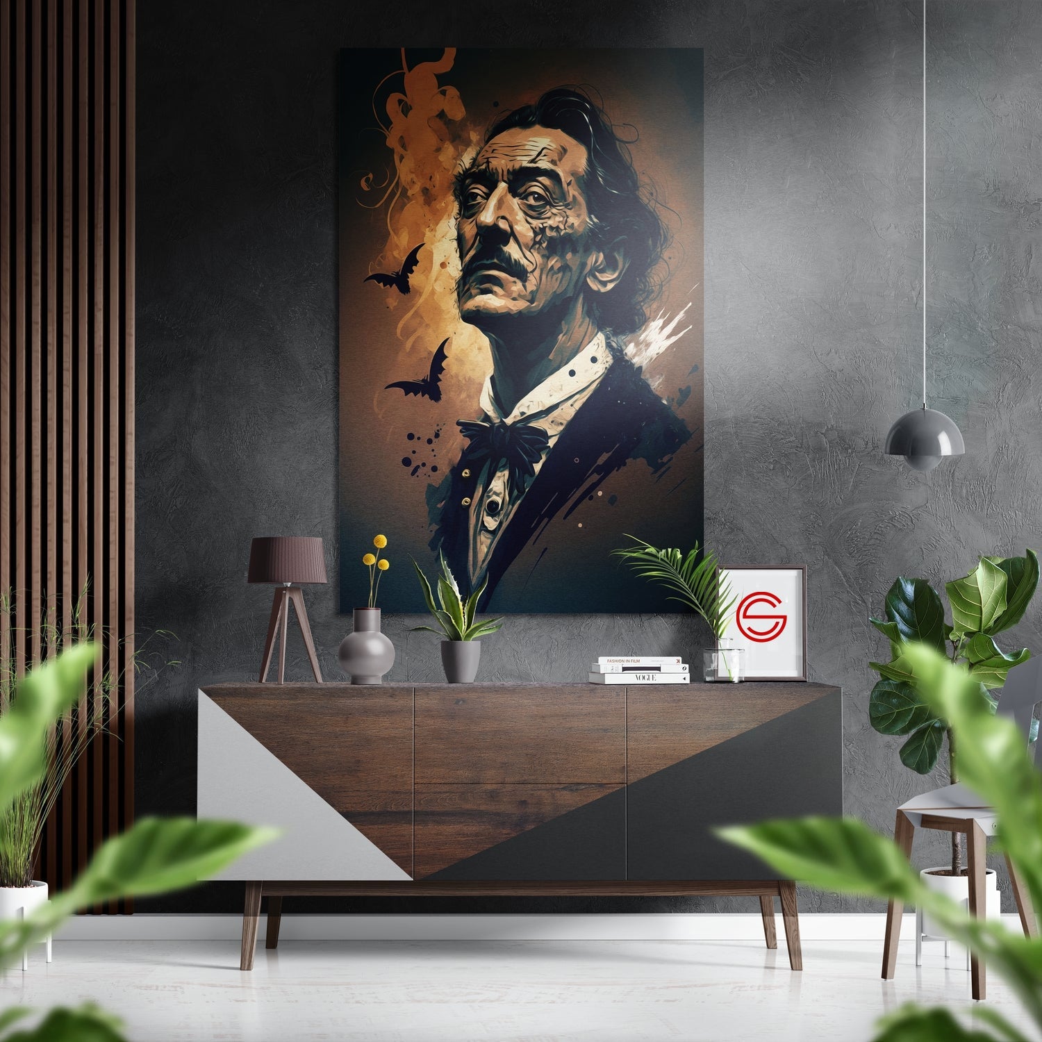 Salvador Dali Fırçalı Metalik Alu-Dibond