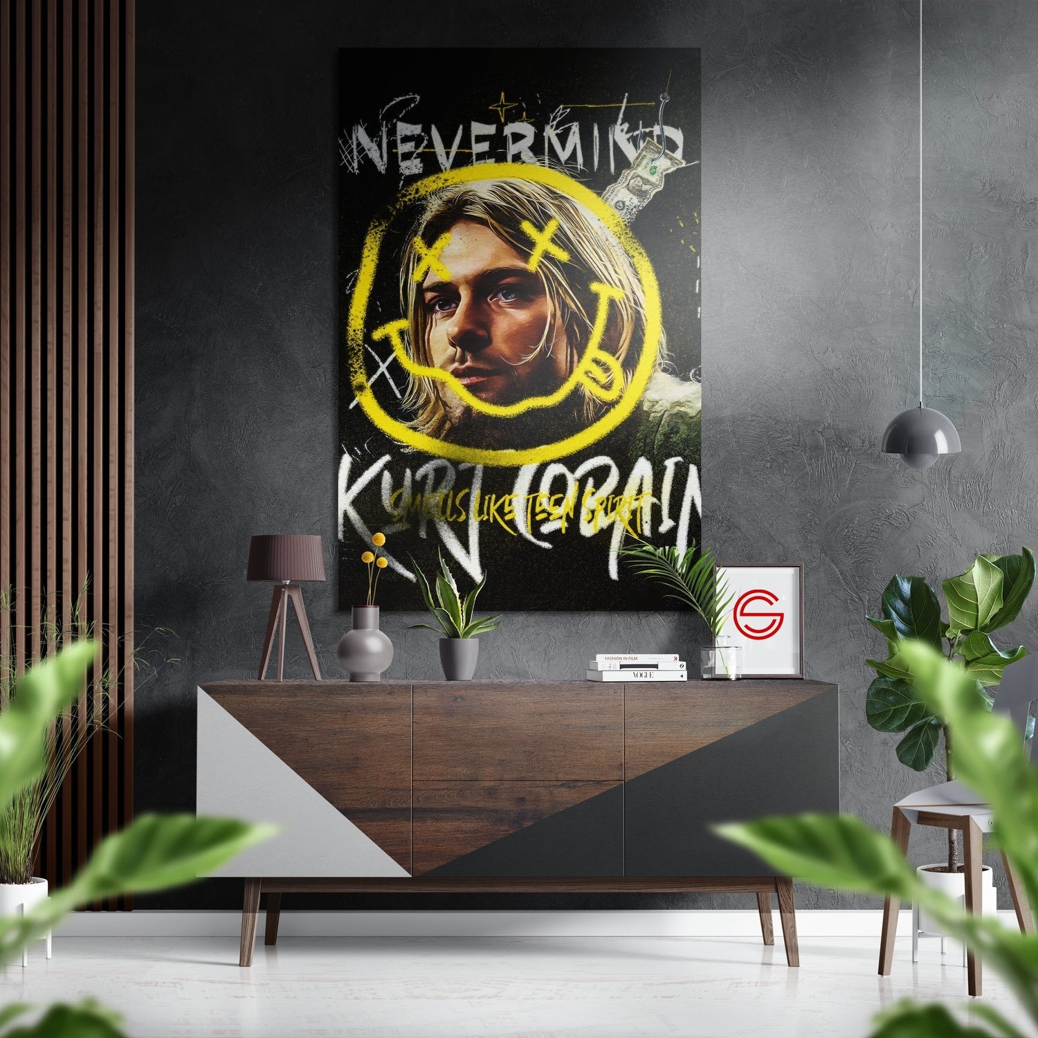 Kurt Cobain Fırçalı Metalik Alu-Dibond