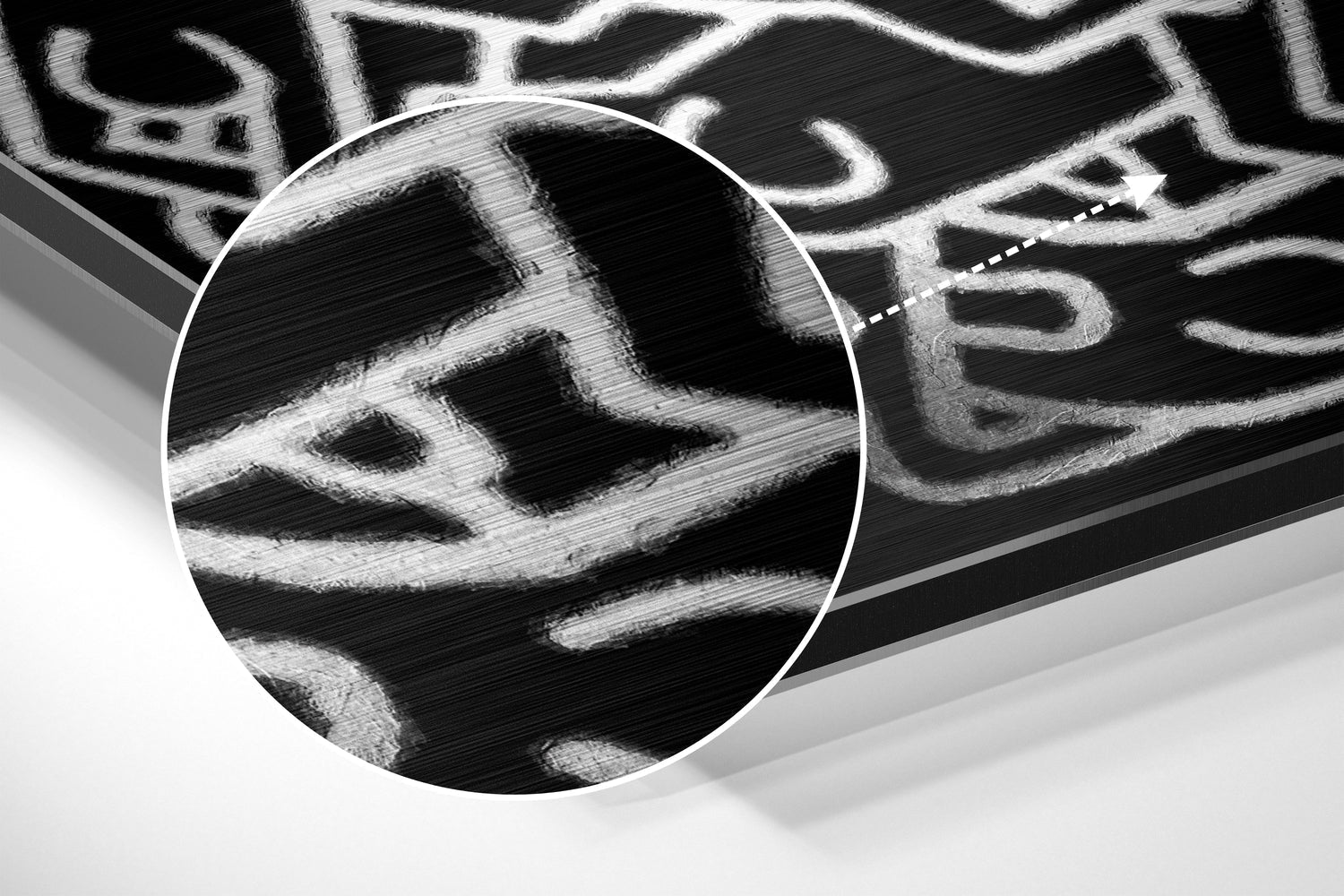 Keith Haring Fırçalı Metalik Alu-Dibond