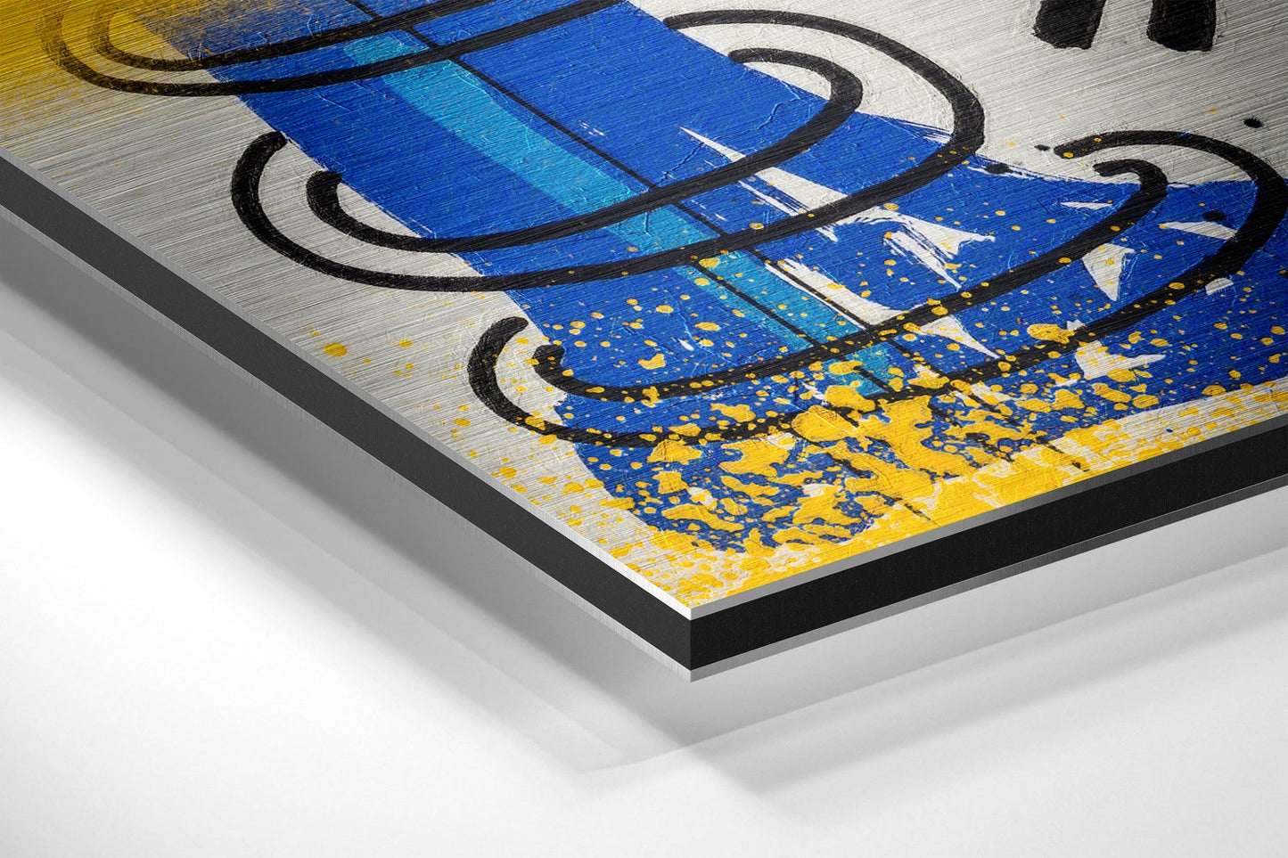 Keith Haring Fırçalı Metalik Alu-Dibond