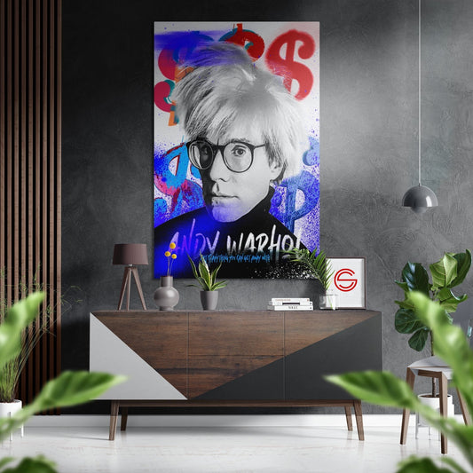 Andy Warhol Fırçalı Metalik Alu-Dibond
