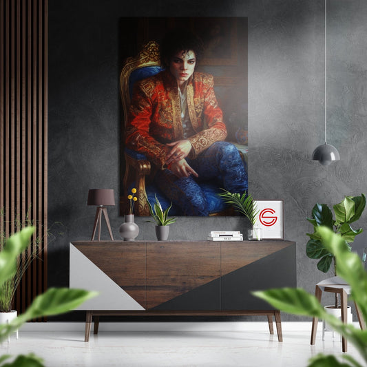 Kral Michael Jackson Fırçalı Metalik Alu-Dibond