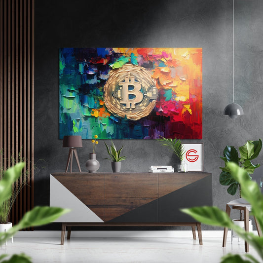 Bitcoin Fırçalı Metalik Alu-Dibond