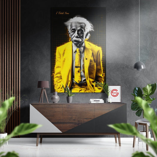 Einstein-Sana Söylemiştim Fırçalı Metalik Alu-Dibond