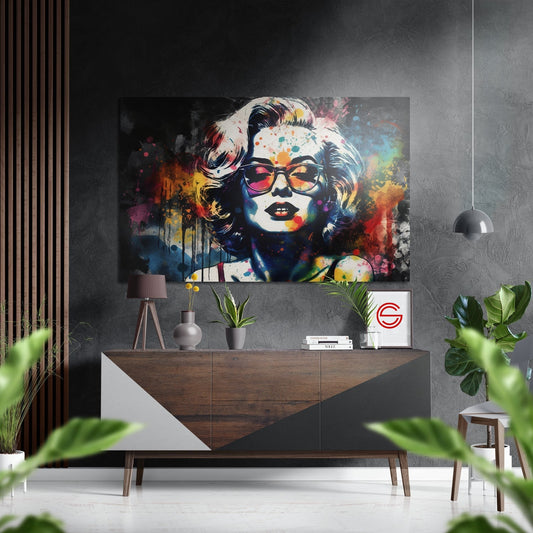 Marilyn Monroe Fırçalı Metalik Alu-Dibond