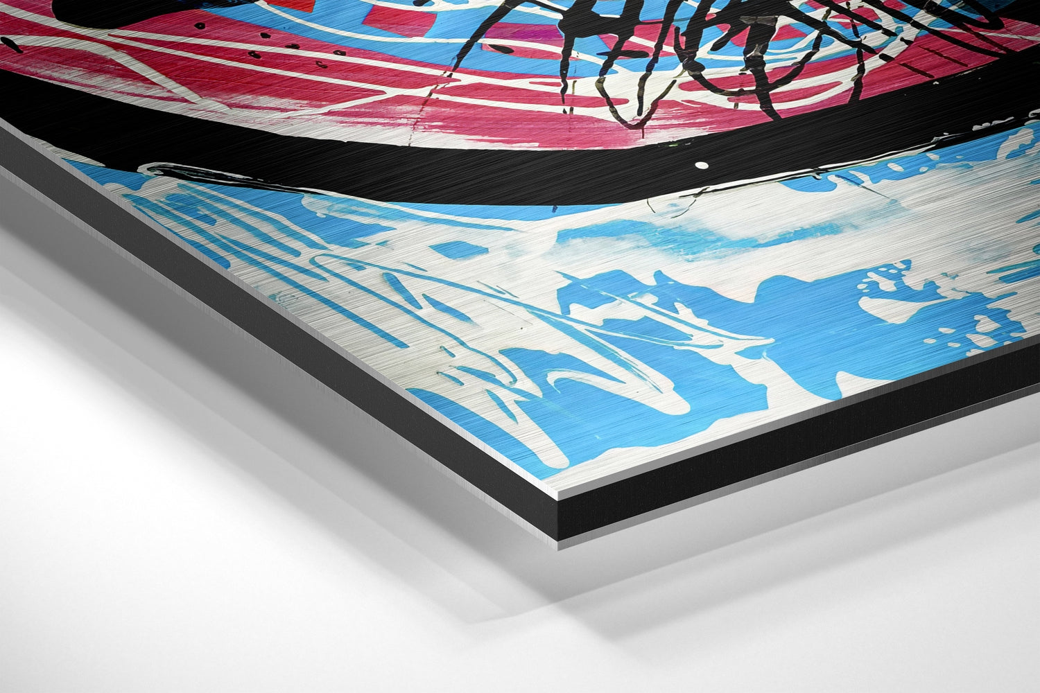 Kandinsky Stili Fırçalı Metalik Alu-Dibond