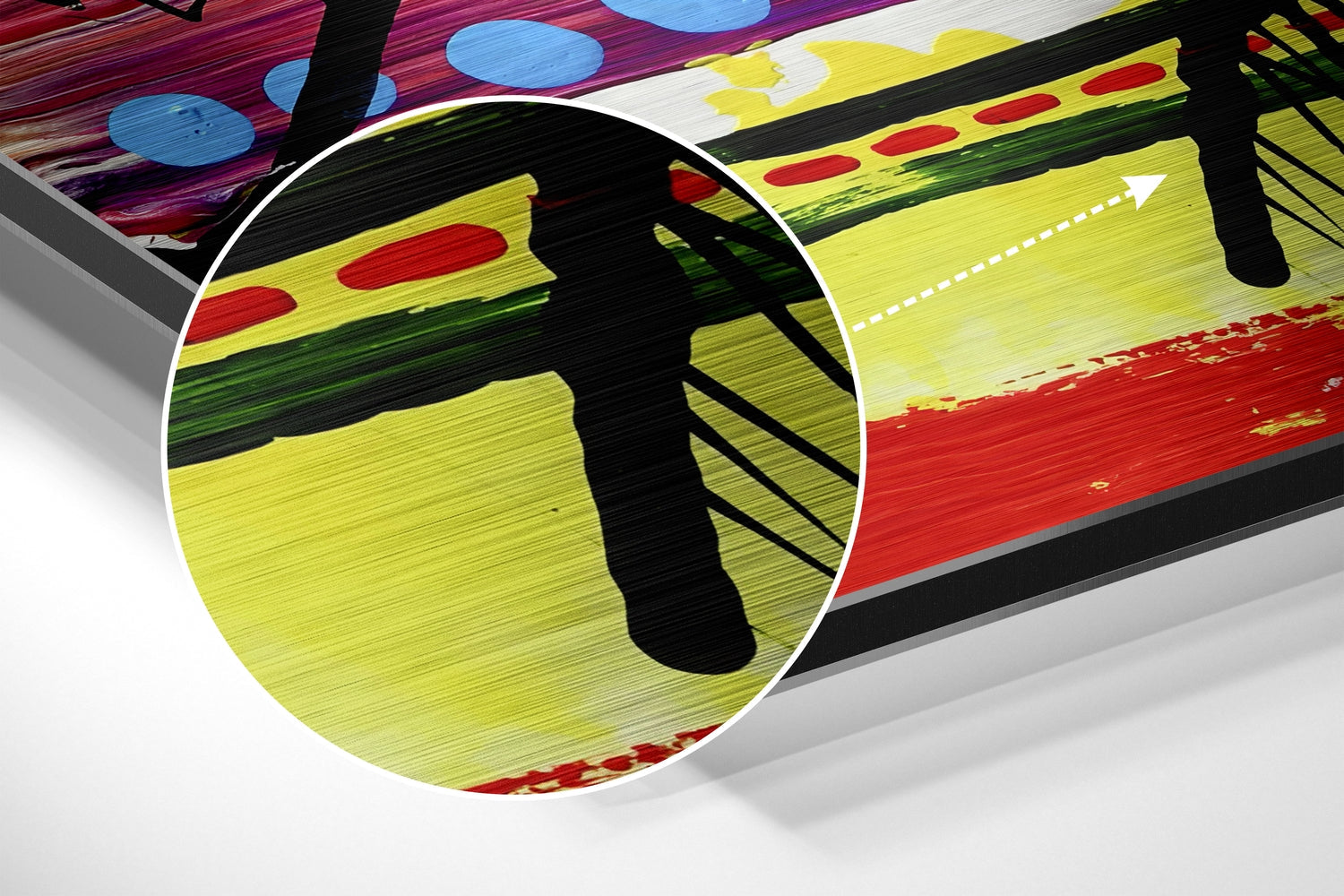Kandinsky Stili Fırçalı Metalik Alu-Dibond