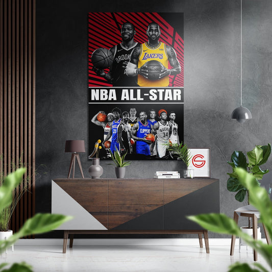 NBA All Stars Fırçalı Metalik Alu-Dibond