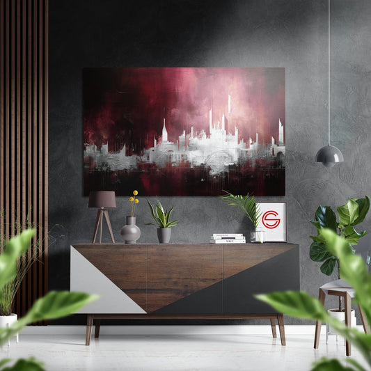 Şehir Silueti Fırçalı Metalik Alu-Dibond