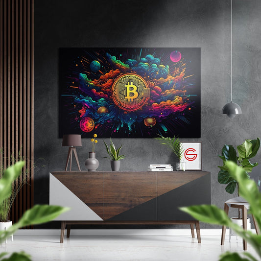 Bitcoin Fırçalı Metalik Alu-Dibond