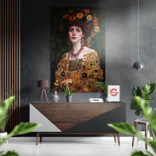 Klimt Fırçalı Metalik Alu-Dibond