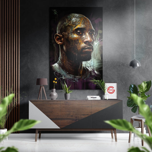 Kobe Bryant Fırçalı Metalik Alu-Dibond