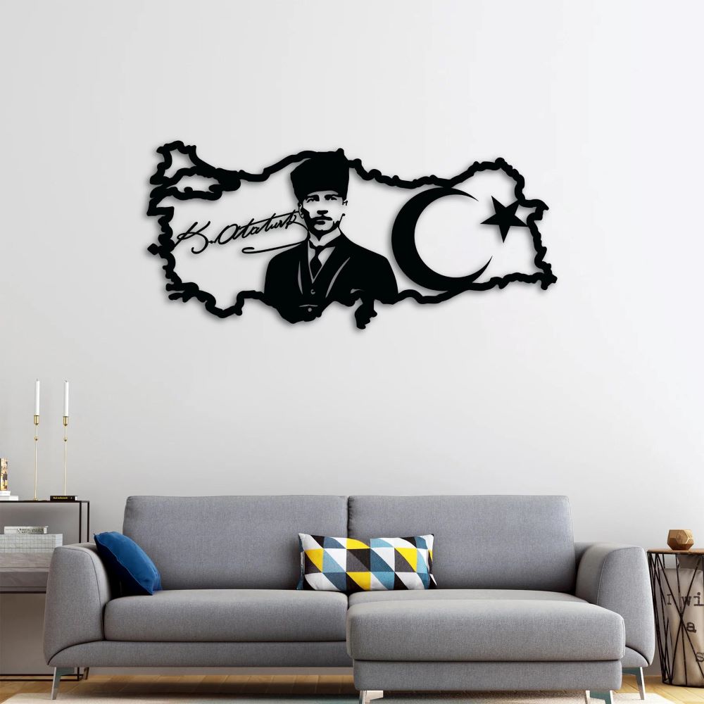 Pride and Heritage Ataturk Türkiye Map Metal Painting