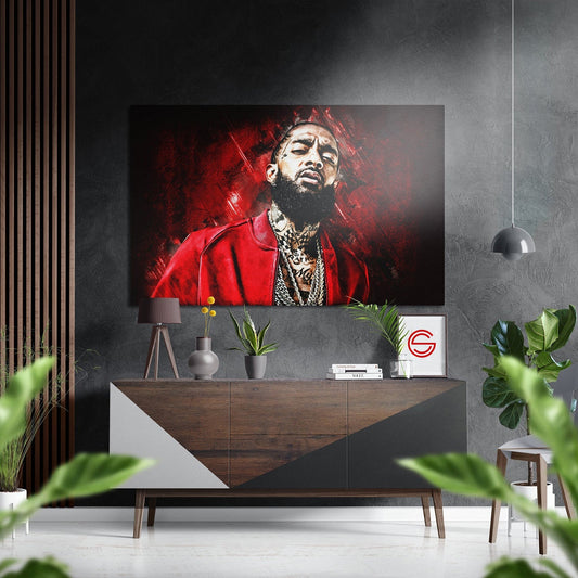 Nipsey Hussle Fırçalı Metalik Alu-Dibond