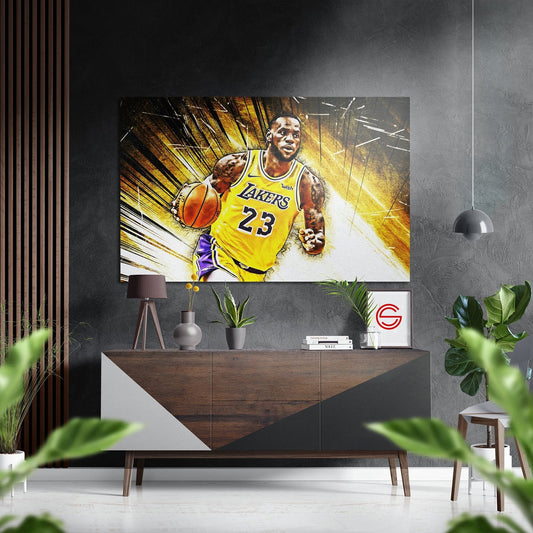 Lebron James Fırçalı Metalik Alu-Dibond