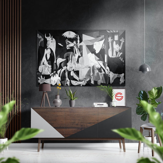 Picasso'Nun Guernica'Sı Fırçalı Metalik Alu-Dibond
