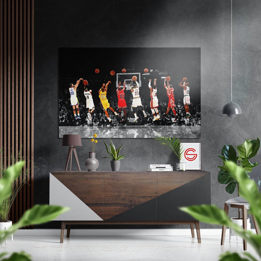 NBA All Stars Fırçalı Metalik Alu-Dibond