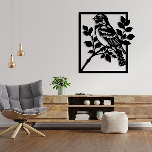 Doğa Şarkısı Kuş Metal Tablo