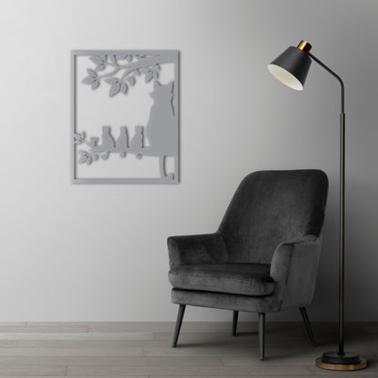 Daldaki Kediler Metal Tablo