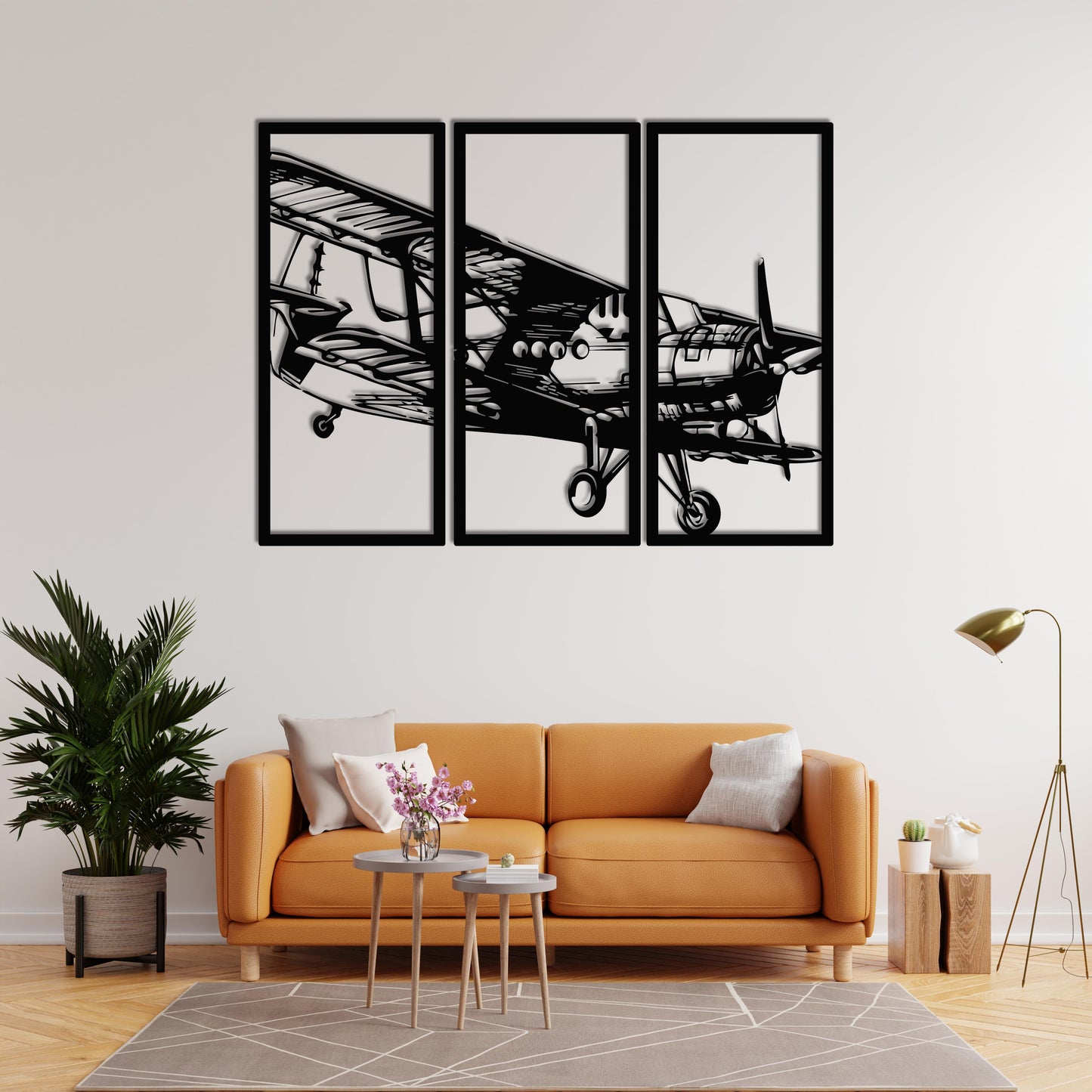 Vintage Airplane – Metal Painting (3 Pieces)