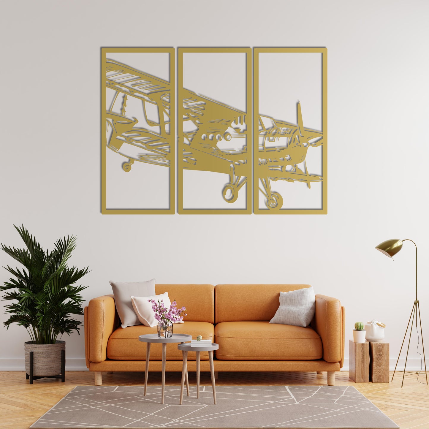 Vintage Airplane – Metal Painting (3 Pieces)