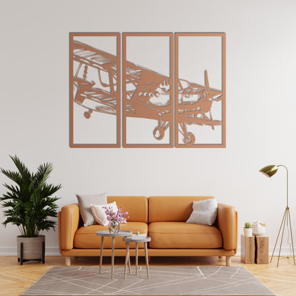 Vintage Airplane – Metal Painting (3 Pieces)