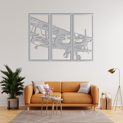 Vintage Airplane – Metal Painting (3 Pieces)