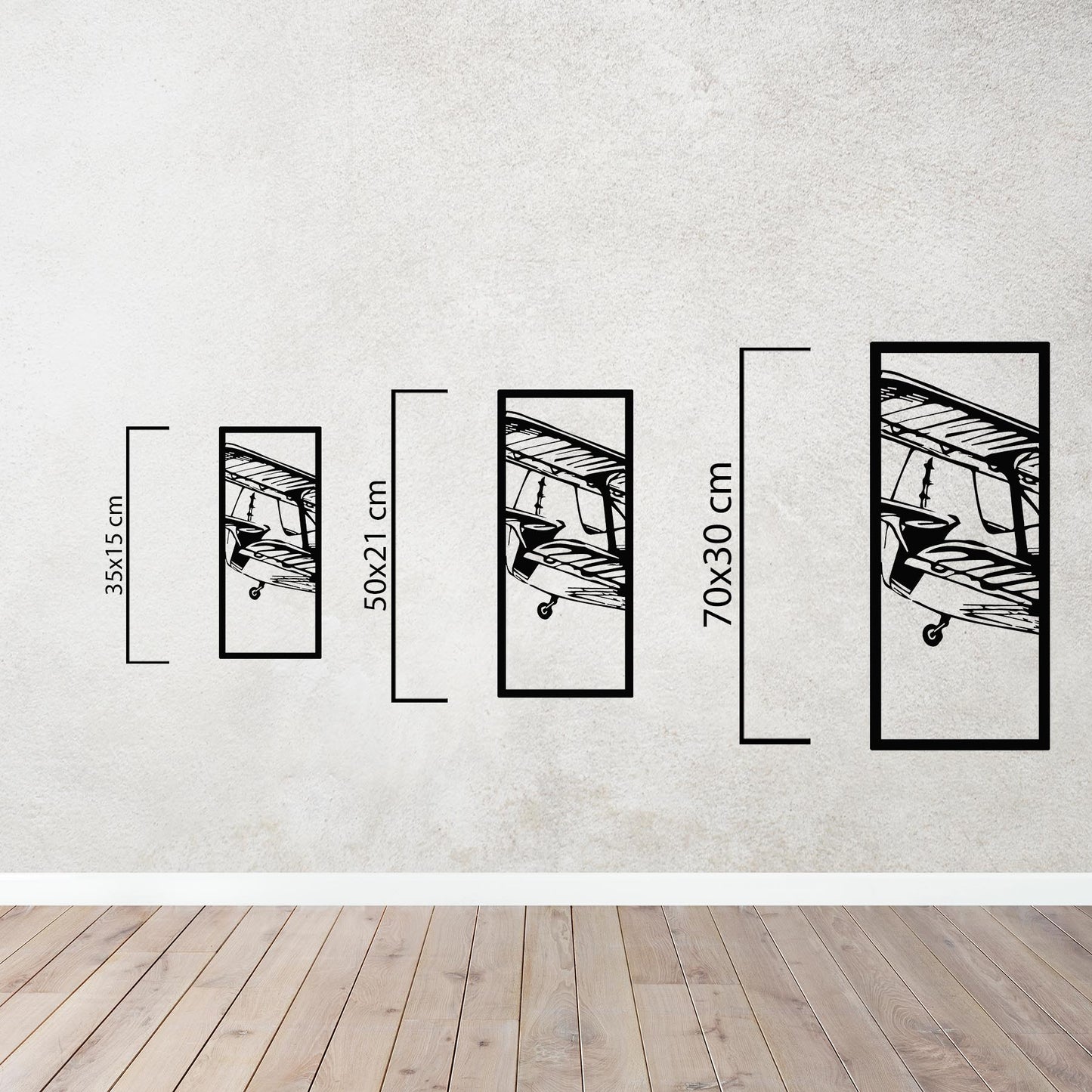 Vintage Airplane – Metal Painting (3 Pieces)
