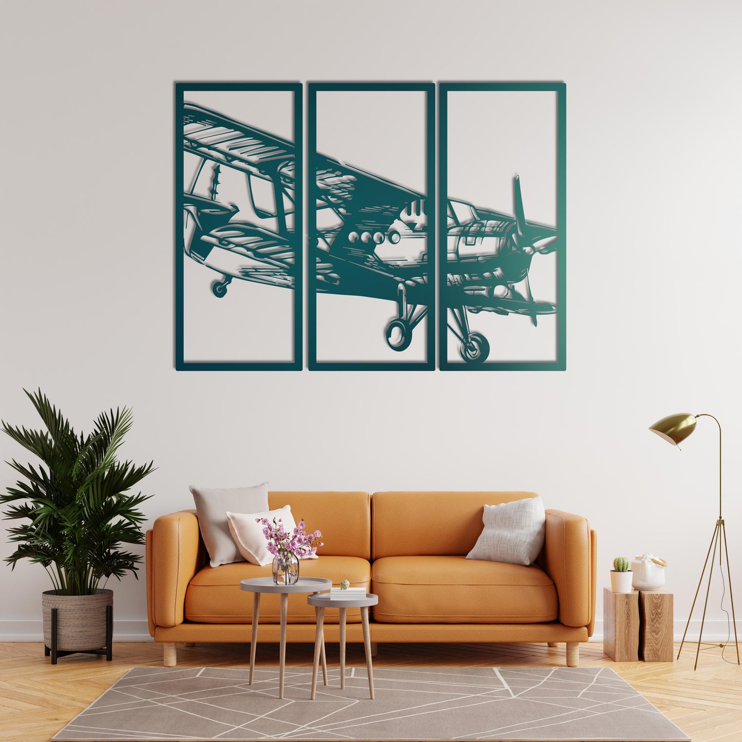 Vintage Airplane – Metal Painting (3 Pieces)