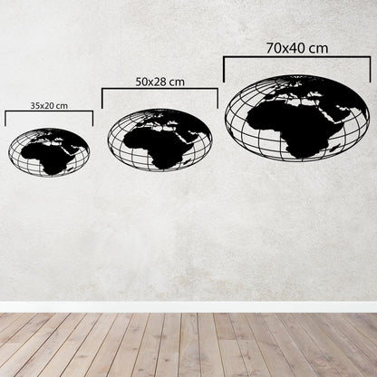 World Map Global Perspective – Metal Painting