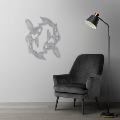 Koi Balığı Metal Tablo