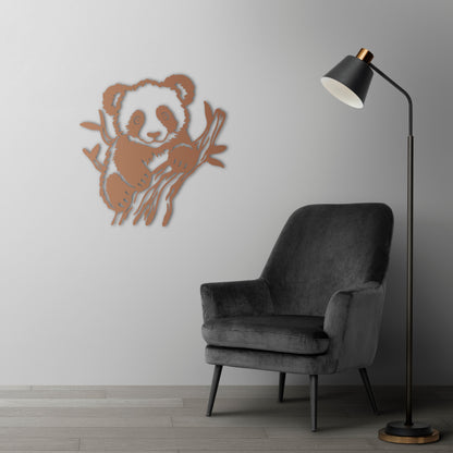 Cheerful Companion: Panda Metal Painting