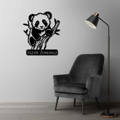 Cheerful Companion: Panda Metal Painting