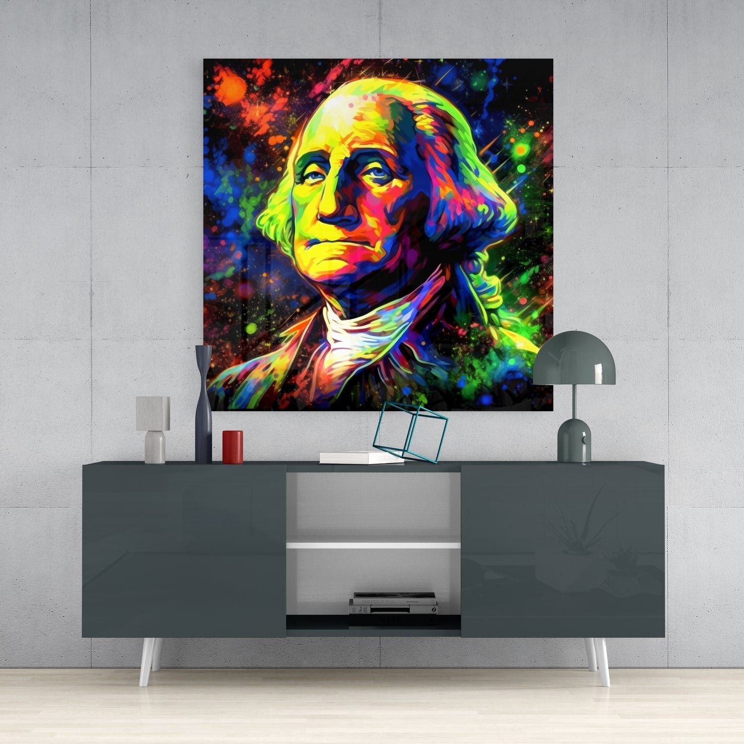 Benjamin Franklin Cam Tablo || Tasarımcı Koleksiyonu