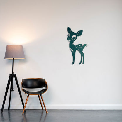 Cute Baby Deer Metal Sign