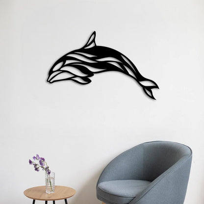Elegant Dolphin Metal Painting