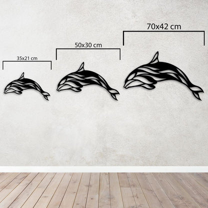 Elegant Dolphin Metal Painting