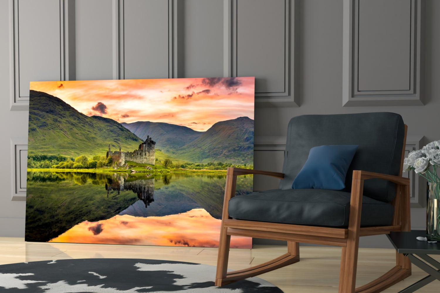 Loch Birch İskoçya Cam Tablo